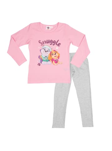 United Labels Paw Patrol Schlafanzug - Snuggle  Langarm in grau/rosa