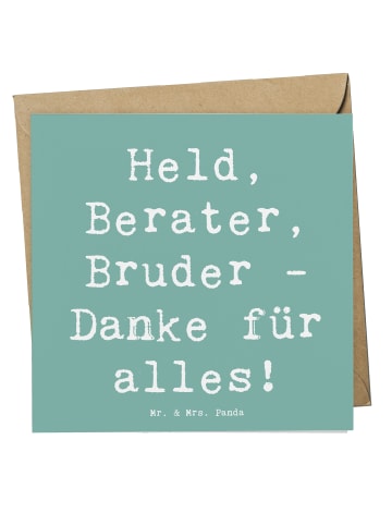 Mr. & Mrs. Panda Doppelkarte Spruch Held Bruder mit Spruch in Meeresbrise