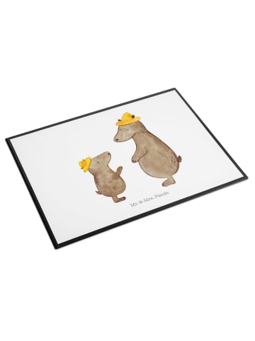 Mr. & Mrs. Panda Schreibtischunterlage Bären mit Hut ohne Spruch in Weiß