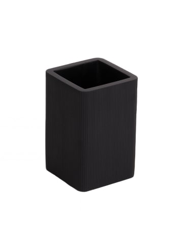 4Living Zahnbürstenbecher GARBO in Schwarz, 7,5 x 7,5 x 11 cm