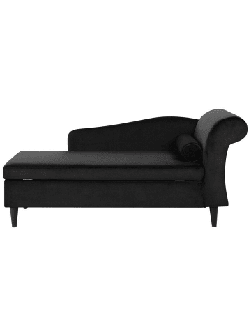 Beliani Chaiselongue LUIRO in Schwarz/Braun - (W) 160 x (H) 77 x (L) 70 cm