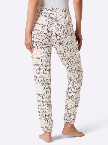 WITT WEIDEN Schlafanzug-Hose in ecru-schoko-bedruckt