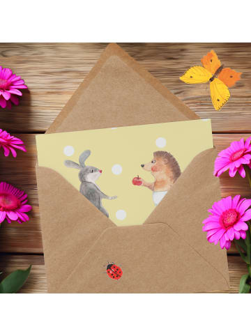Mr. & Mrs. Panda Deluxe Karte Hase Igel mit Spruch in Gelb Pastell