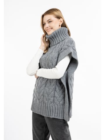DreiMaster Damen Strickweste in DUNKELGRAU MELANGE