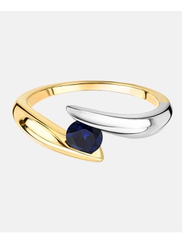 Diamant L'éternel Ring aus 375 Gelbgold mit Saphir gedreht