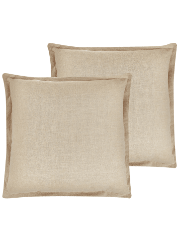 Beliani 2er-Set Dekokissen GUZMANIA in Beige