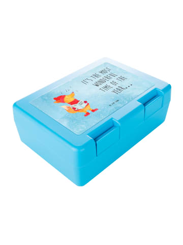 Mr. & Mrs. Panda Brotbox Fuchs Sänger mit Spruch in Eisblau