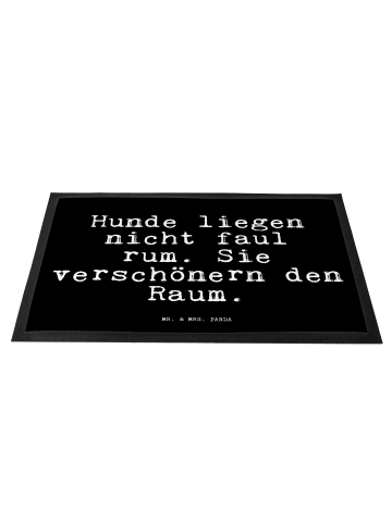 Mr. & Mrs. Panda Fußabtreter Hunde liegen nicht faul... mit Spruch in Schwarz
