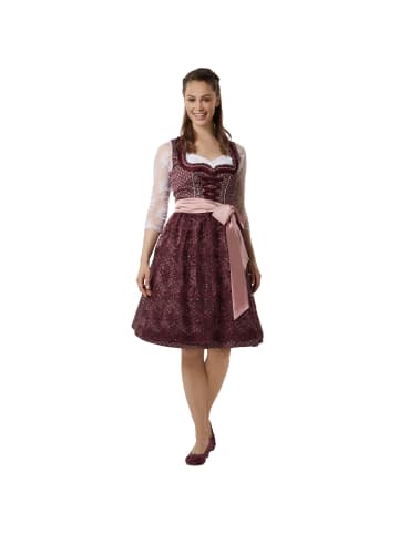 tectake hochwertiges & elegantes Trachtenkleid Liah Bordeauxrot