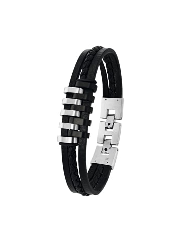 Tom Tailor Armband Edelstahl, IP schwarz, Lack in schwarz
