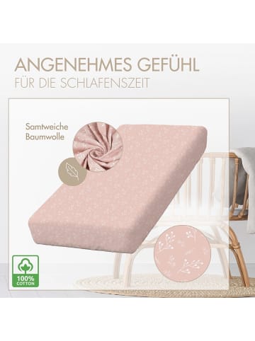 Räuberella Kinder-Spannbettlaken Rose Blüte in Rosa - 140 x 70 cm