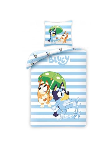 COFI 1453 Bluey Bettwäsche Set aus Baumwolle Bettdeckenbezug 140 × 200 cm mit in Blau