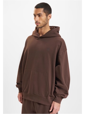 DEF DEF Kapuzenpullover in chocolate brown washed