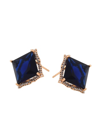 gaya Women Earrings in Rose Gold Navy