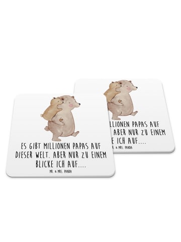 Mr. & Mrs. Panda Untersetzer für Gläser Papa Bär mit Spruch in Weiß