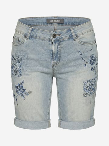 KOROSHI Bermuda-Patch-Stoffe und Stickereien in blau