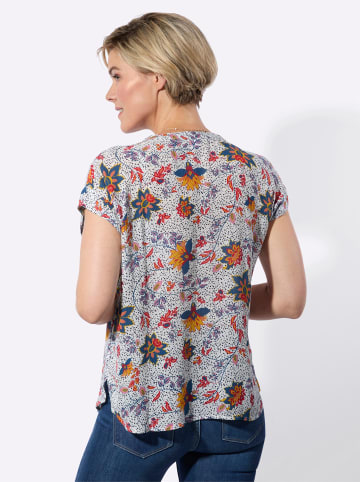 WITT WEIDEN Kurzarmbluse in weiß-erdbeere-bedruckt