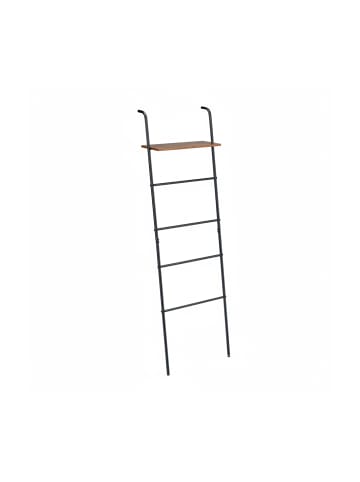relaxdays Handtuchleiter in Schwarz/ Braun - (B)45,5 x (H)150 x (T)20 cm