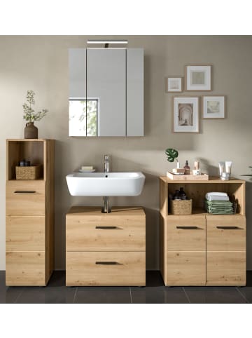 Inn.Furn Badmöbel-Set 4-teilig in Artisan Eiche, Badkombination 180 x 185 cm