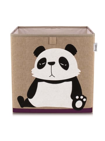 Lifeney Aufbewahrungsbox Panda dunkel, 33 x 33 x 33 cm