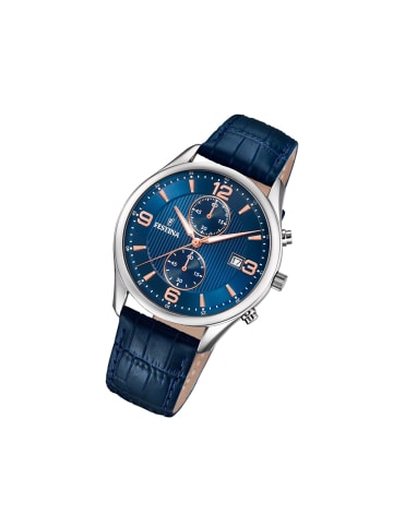 Festina Analog-Armbanduhr Festina Retro blau groß (ca. 42mm)