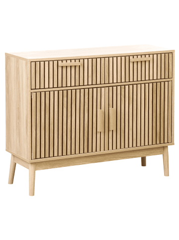 Beliani Sideboard LYNWOOD in Braun - (W) 100 x (H) 80 x (L) 35 cm