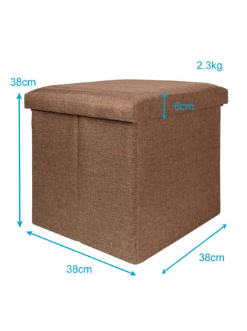Intirilife Faltbarer Sitzhocker 38x38x38 cm in BERNSTEBRAUN