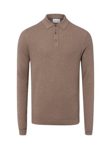 Roy Robson Strick-Poloshirt in taupe - 0001