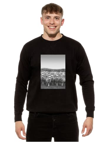 Cotton Prime® Sweatshirt Schafe in Schwarz