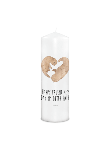 Mr. & Mrs. Panda Gartenkerze Otter Valentine mit Spruch in Weiß