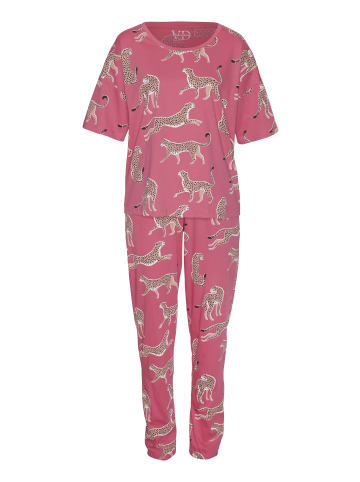 Vivance Active Pyjama in pink-gemustert