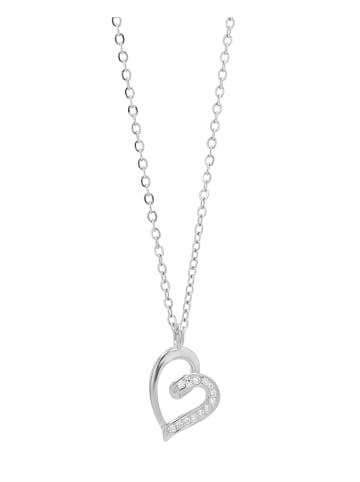 Adeliás Damen Halskette mit Anhänger – Herz aus 925 Silber in silber