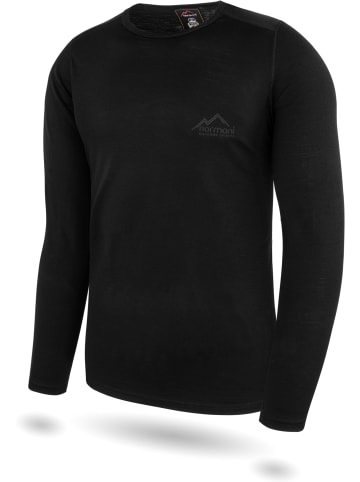 Normani Outdoor Sports Herren Merino Langarm Melbourne in Schwarz
