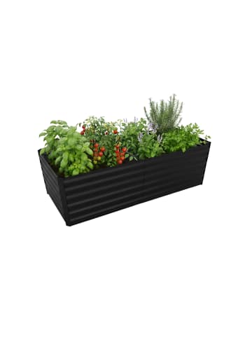 relaxdays Hochbeet in Schwarz - (B)180 x (H)57 x (T)90 cm