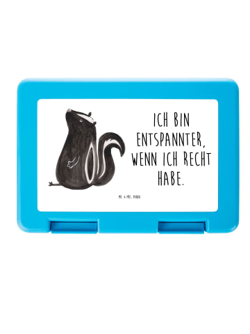 Mr. & Mrs. Panda Brotdose Stinktier Sitzen mit Spruch in Weiß