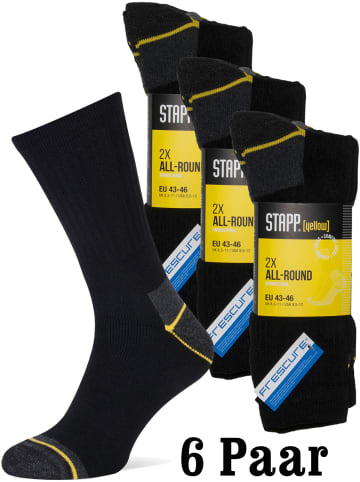 STAPP Socken Yellow Allround 6 Paar 3er Pack in schwarz in schwarz