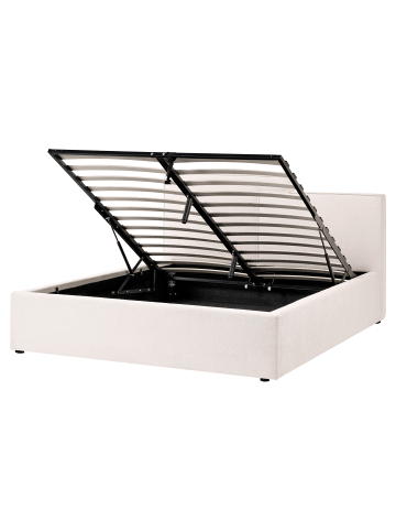 Beliani Doppelbett LAGARDE in Weiß/Schwarz - (W) 176 x (H) 105 x (L) 224 cm