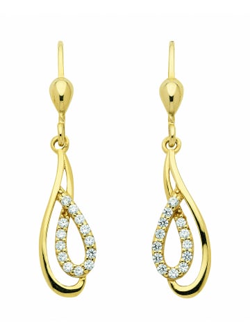 Adeliás Damen 333 Gold Ohrringe / Ohrhänger mit Zirkonia in gold