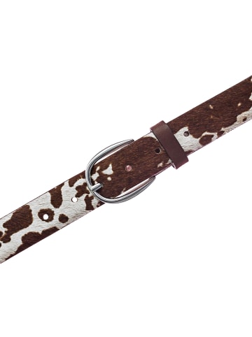 Vanzetti Gürtel Leder in dunkelbraun-offwhite