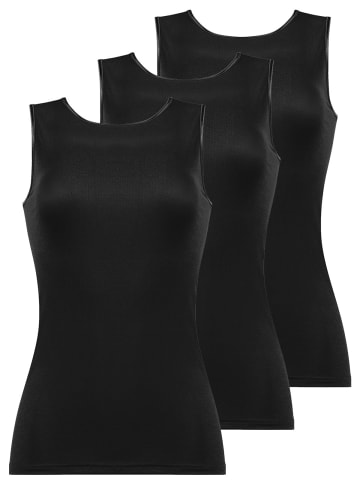 Nina von C. 3er Pack Shirt ohne Arm in schwarz