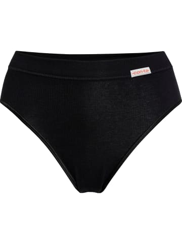 Con-ta Baumwolle, Feinripp Slip 2er-Pack in schwarz