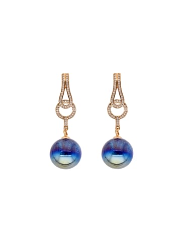 faina Women Dangle Earrings in Rose Gold Blue