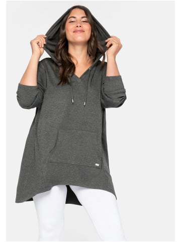 sheego Longsweatshirt in grau meliert