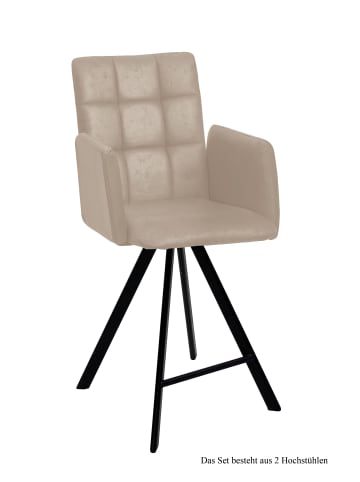 58 aufm Kessel THEKENSTUHL (2er-Set) Delcine 52x108x60 Schwarz/Natur