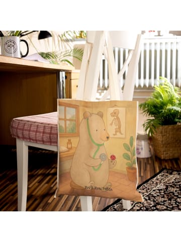 Mr. & Mrs. Panda Stoffbeutel Bär Arzt Design ohne Spruch in Weiß