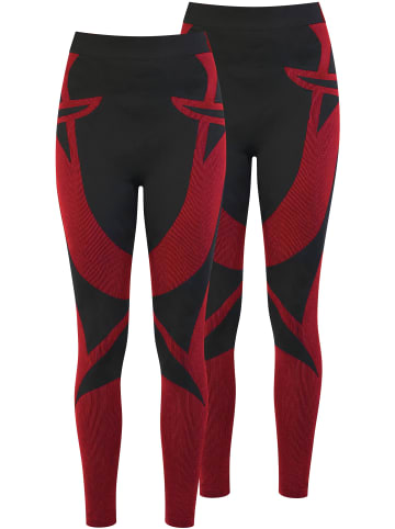 normani 2 x Thermounterhose Lange Skiunterwäsche Unisex in Schwarz/Rot