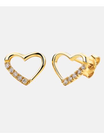 Diamant L'éternel Ohrringe aus 375 Gelbgold mit Diamant Herz-Design