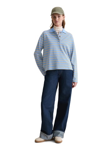 Marc O'Polo DENIM Langarm-Poloshirt relaxed in Medium Blue