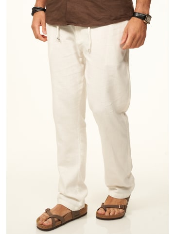 behype Sommerhose - im Chinohosen Stil mit Gummibund & Kordel in Weiß
