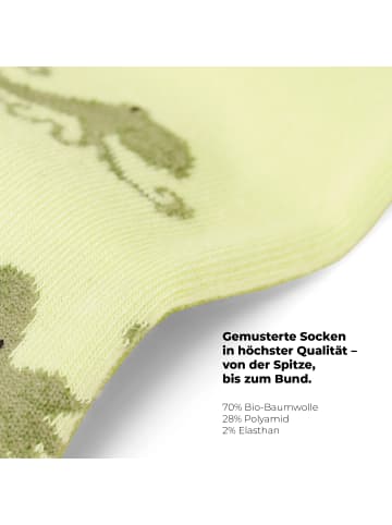 von Jungfeld Gemusterte Socken SIGNATURE ICONS in Octopus - Light Matcha